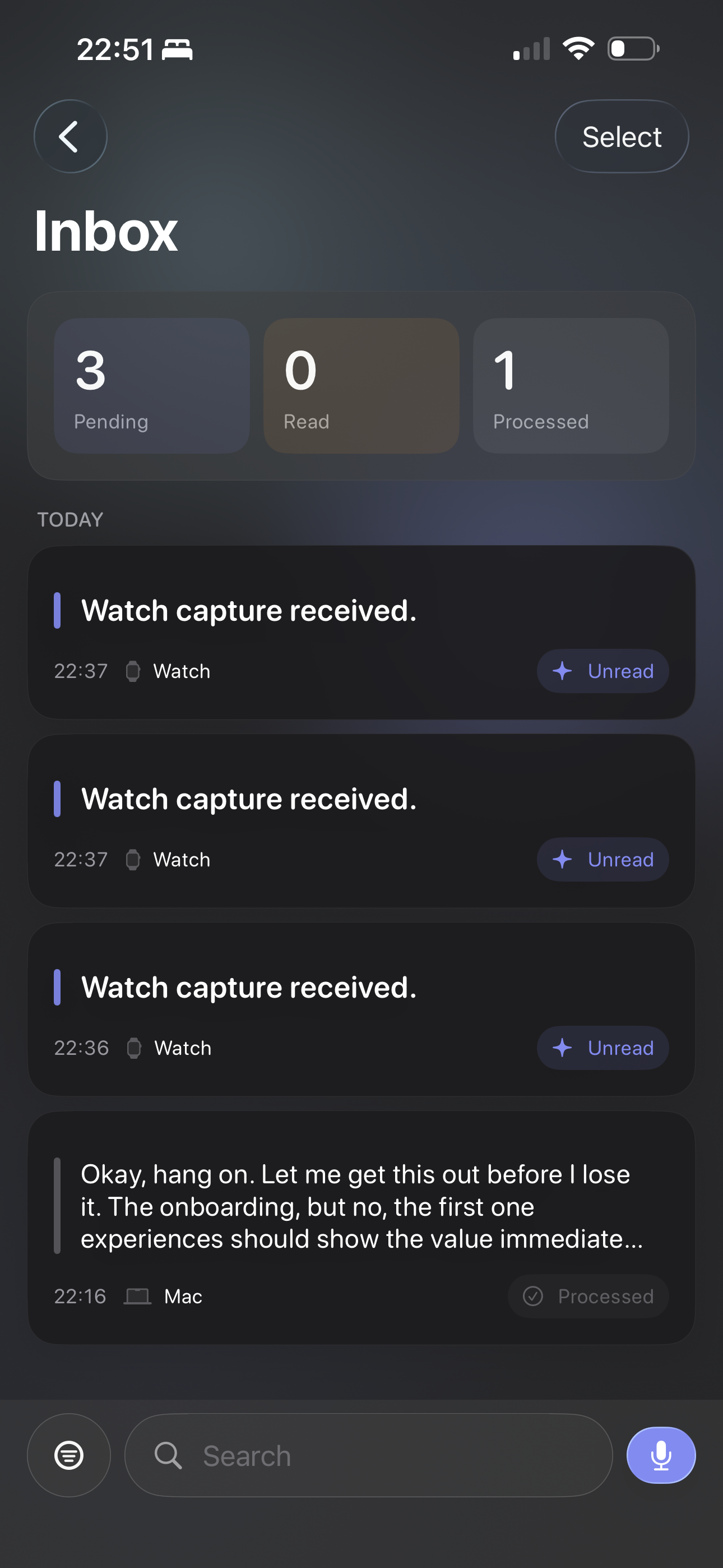 iPhone inbox with new UI